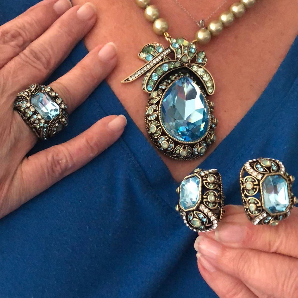 Heidi Daus Necklace, earrings, & ring Set